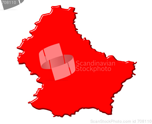 Image of Luxembourg 3d map with national color
