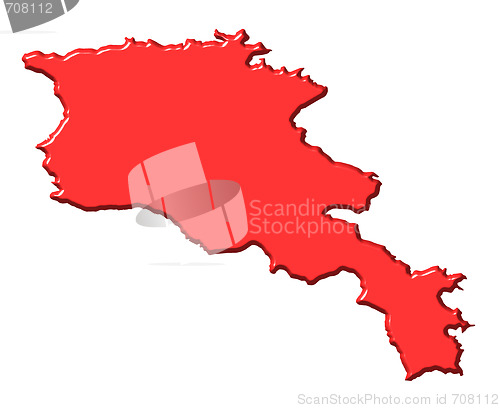 Image of Armenia 3d map with national color