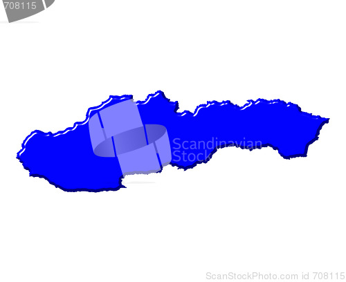 Image of Slovakia 3d map with national color