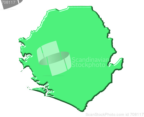 Image of Sierra Leone 3d map with national color