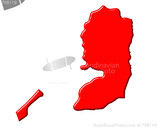 Image of Palestine 3d map with national color