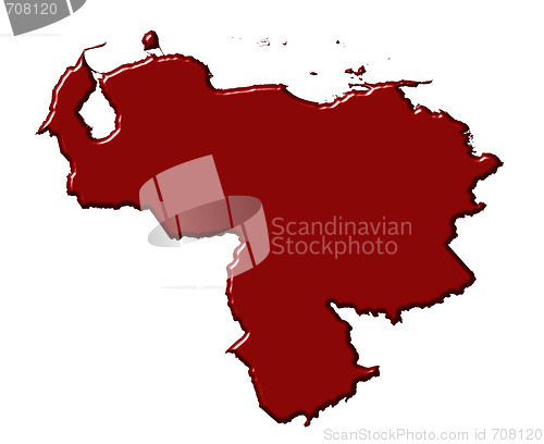 Image of Venezuela 3d map with national color