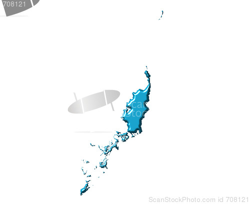 Image of Palau 3d map with national color