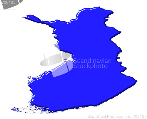Image of Finland 3d map with national color