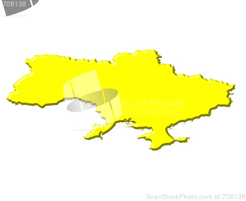 Image of Ukraine 3d map with national color