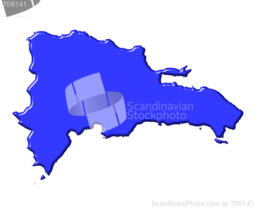 Image of Dominican Republic 3d map with national color