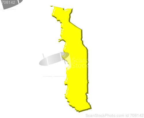 Image of Togo 3d map with national color