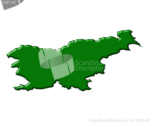 Image of Slovenia 3d map with national color