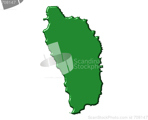 Image of Dominica 3d map with national color