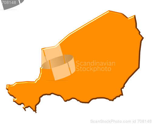 Image of Niger 3d map with national color