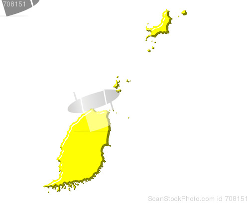 Image of Grenada 3d map with national color