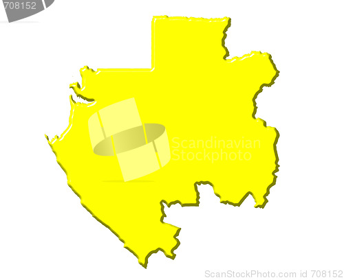 Image of Gabon 3d map with national color