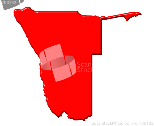 Image of Namibia 3d map with national color