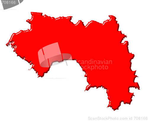 Image of Guinea 3d map with national color