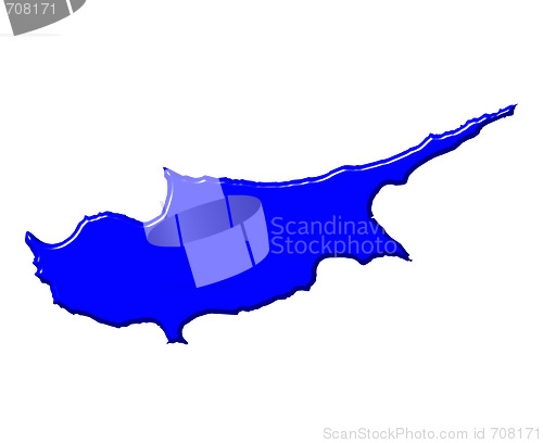 Image of Cyprus 3d map with national color