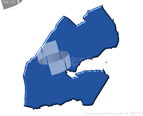 Image of Djibouti 3d map with national color
