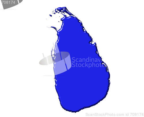 Image of Sri Lanka 3d map with national color