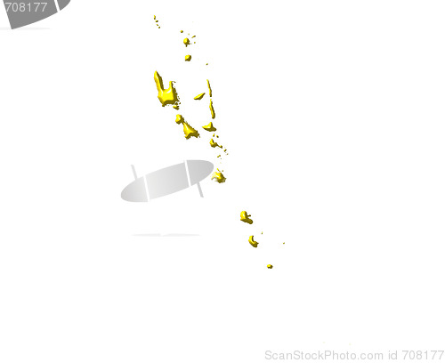 Image of Vanuatu 3d map with national color