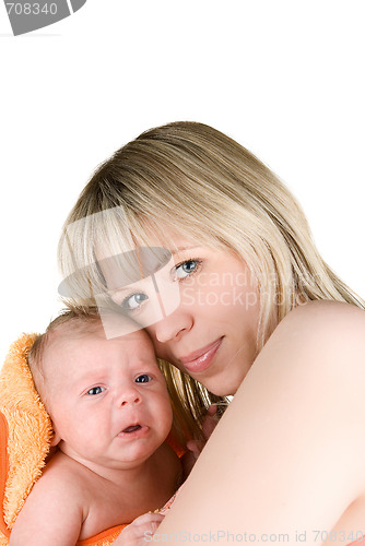 Image of  happy mother with baby