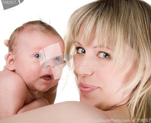 Image of happy mother with baby boy