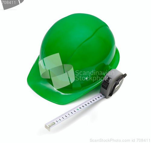 Image of helmet and measuring tape