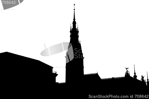 Image of Silhouette of a palace with a tower