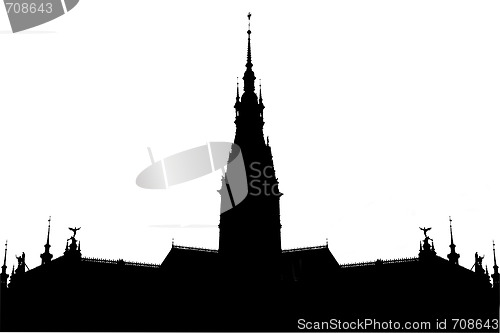 Image of Silhouette of a palace with a tower