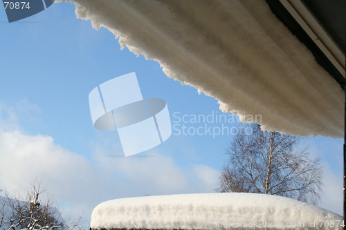 Image of Blue sky between snow