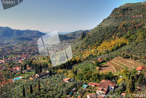 Image of Colours of Fall in Tuscany Countryside, Italy