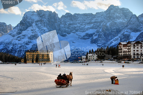 Image of Misurina Lake at Christmas, Italy