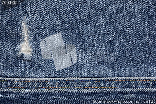 Image of Denim textured background with hole