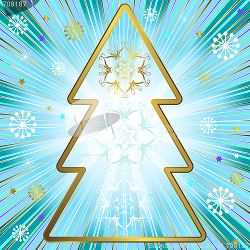 Image of Blue christmas background