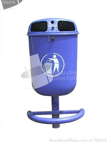Image of Blue garbage container