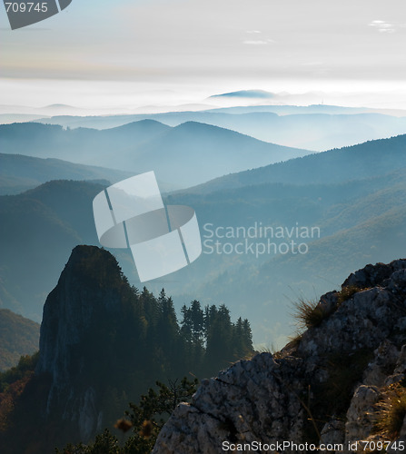 Image of mountains in fog