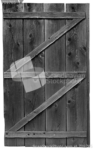 Image of Old Wood Door Isolated