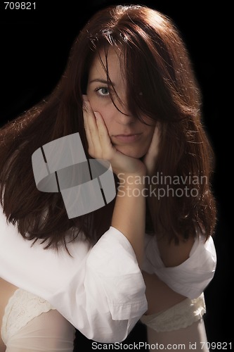 Image of attractive young fashion model posing 