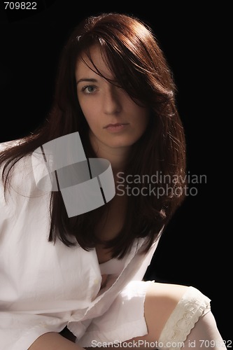 Image of attractive young fashion model posing 