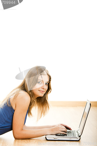 Image of Working on a laptop