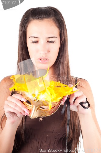 Image of Woman in carnival mask