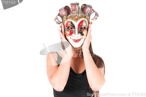 Image of Woman in carnival mask