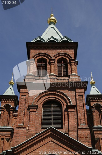 Image of The Uspenski Russian Orthodox cathedral in Helsinki, Finland 