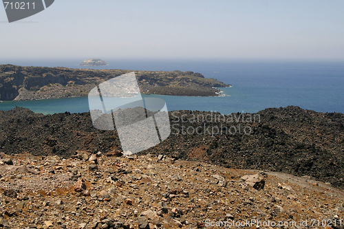 Image of Volcanic ground of Santorini island complex, Greece