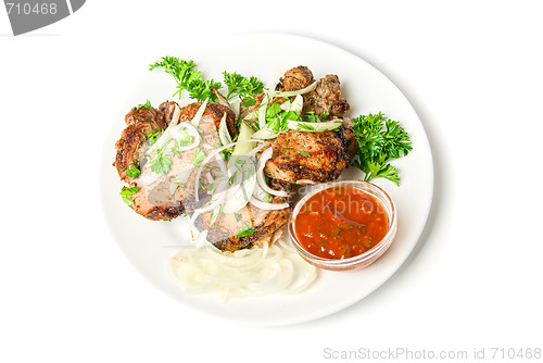 Image of appetizing grilled meat