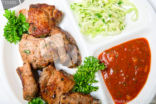 Image of Tasty Grilled meat closeup