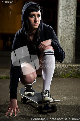 Image of Beautiful skater teen girl