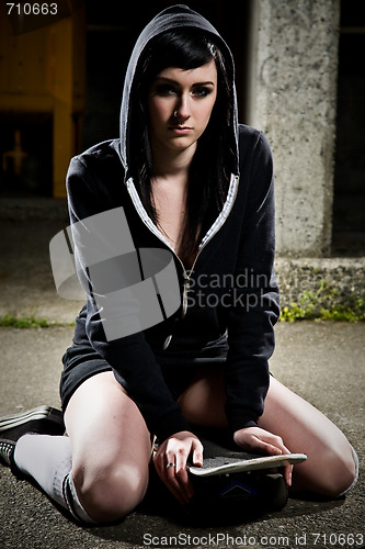 Image of Beautiful skater teen girl
