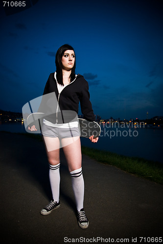 Image of Beautiful skater teen girl