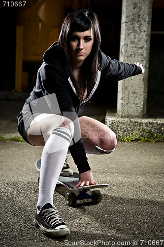 Image of Beautiful skater teen girl