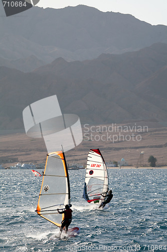 Image of surfing. Egypt, Dahab, Sinai Peninsula.