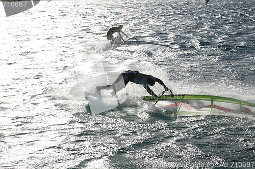 Image of surfing. Egypt, Dahab, Sinai Peninsula.